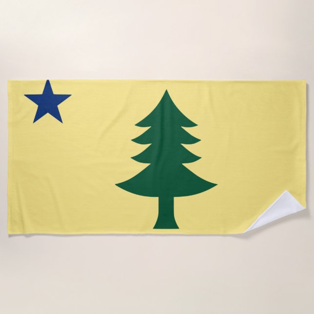 Serviette De Plage Drapeau d'État du Maine 1901 (Devant)
