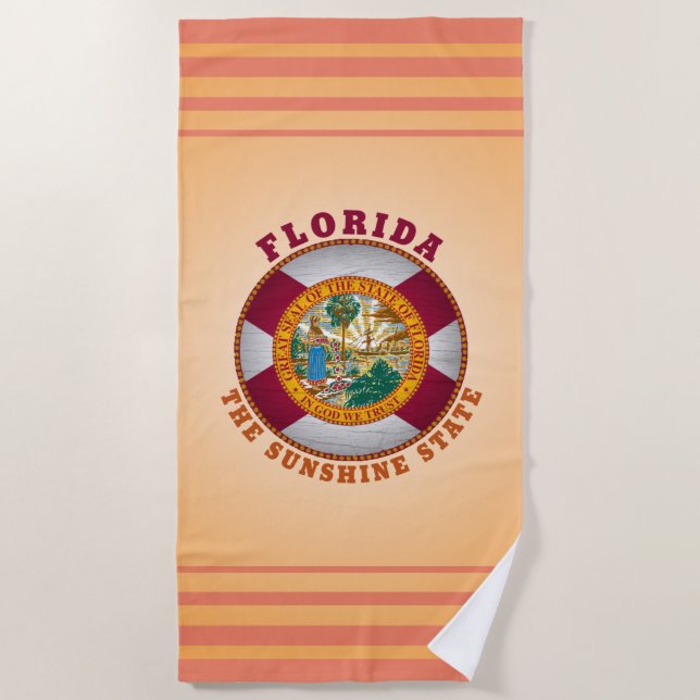 SERVIETTE DE PLAGE DRAPEAU D'ÉTAT FLORIDE (Devant)