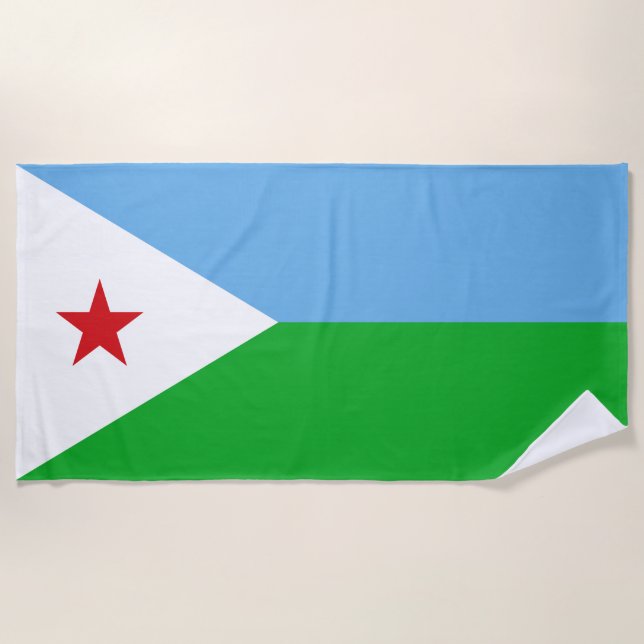 Serviette De Plage Drapeau Djibouti (Devant)