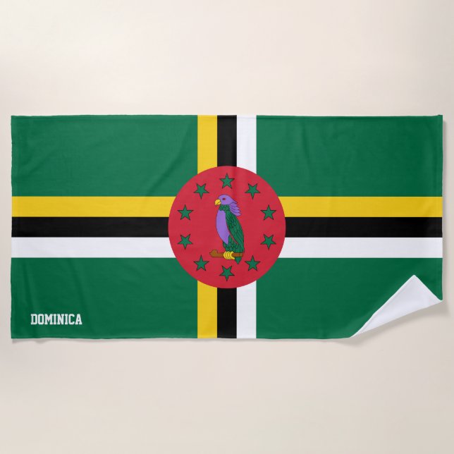 Serviette De Plage Drapeau Dominique Splendide patriotique (Devant)