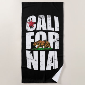 Serviette De Plage Drapeau d'ours de la Californie