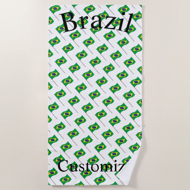 Serviette De Plage Drapeau du Brésil Thunder_Cove (Devant)