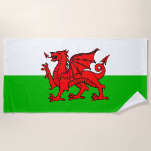 Serviette De Plage Drapeau du dragon rouge gallois du Pays de Galles