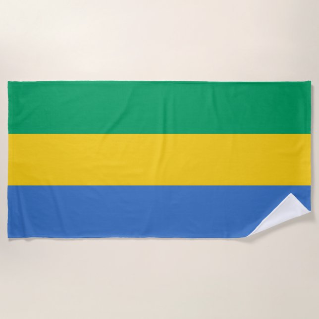 Serviette De Plage Drapeau du Gabon (Devant)