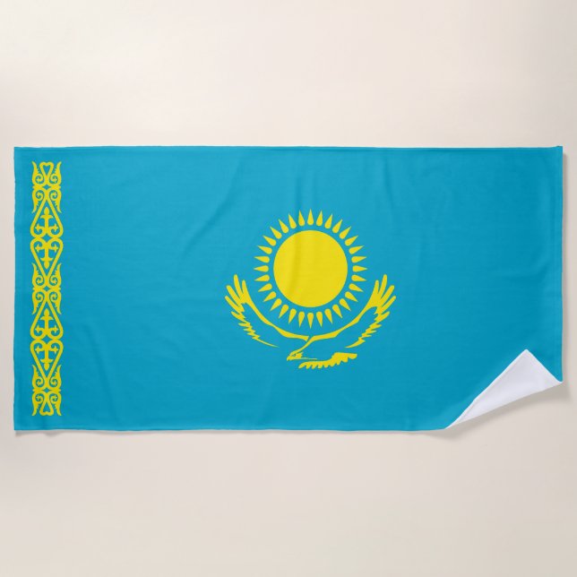 Serviette De Plage Drapeau du Kazakhstan (Devant)