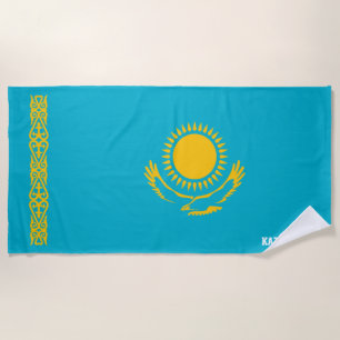 Serviette De Plage Drapeau du Kazakhstan Splendide patriotique
