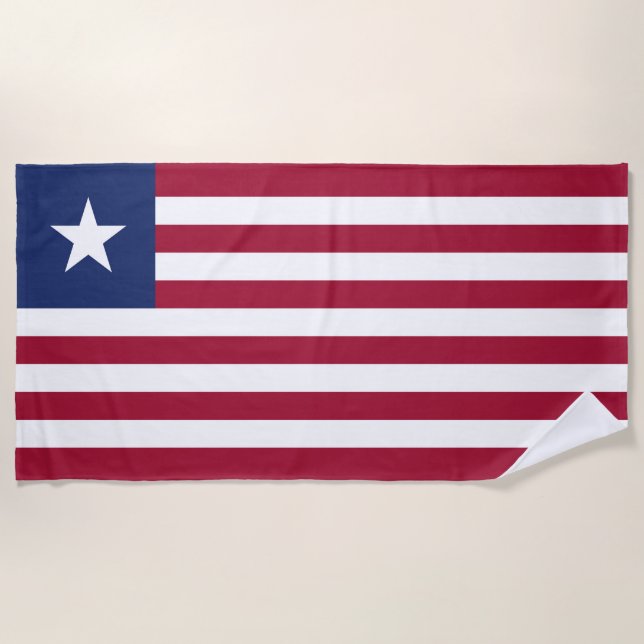Serviette De Plage Drapeau du Libéria (Devant)