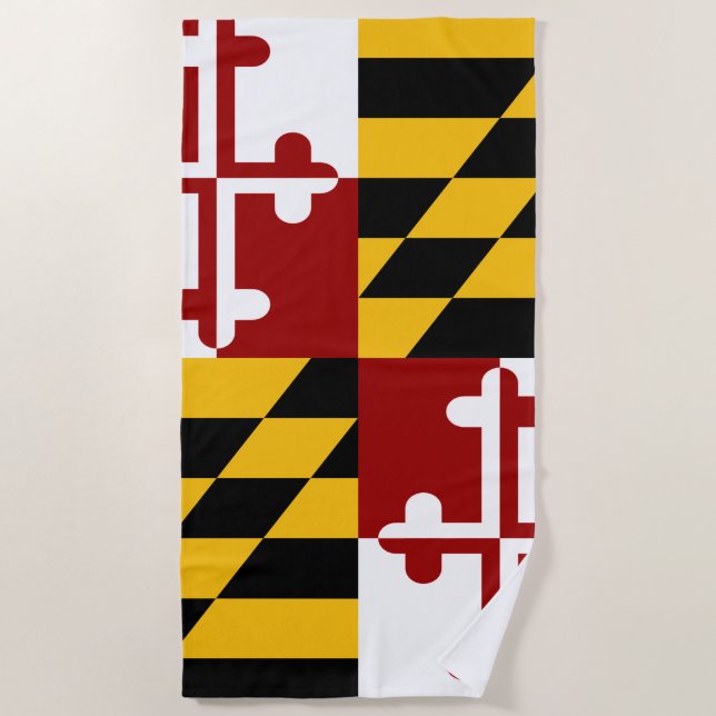 Serviette De Plage Drapeau du Maryland (Devant)