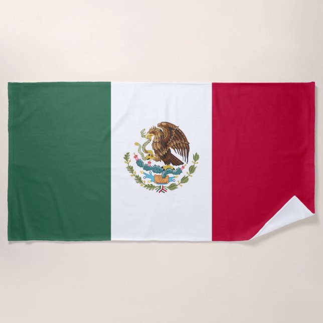 Serviette De Plage Drapeau du Mexique (Devant)