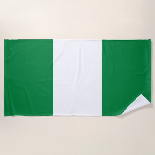 Serviette De Plage Drapeau du Nigeria (Devant)