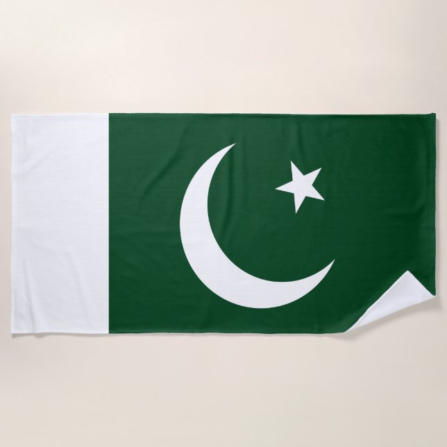 Serviette De Plage Drapeau du Pakistan (Devant)
