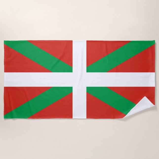Serviette De Plage Drapeau du Pays basque (Devant)