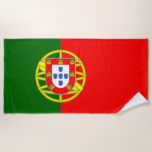 Serviette De Plage Drapeau du Portugal (Devant)