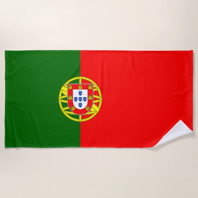 Serviette De Plage Drapeau du Portugal (Devant)