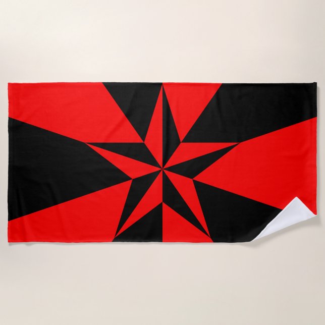 Serviette De Plage Drapeau du socialisme libertaire (Devant)