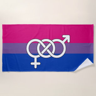 Serviette De Plage Drapeau du symbole de la fierté bisexuelle