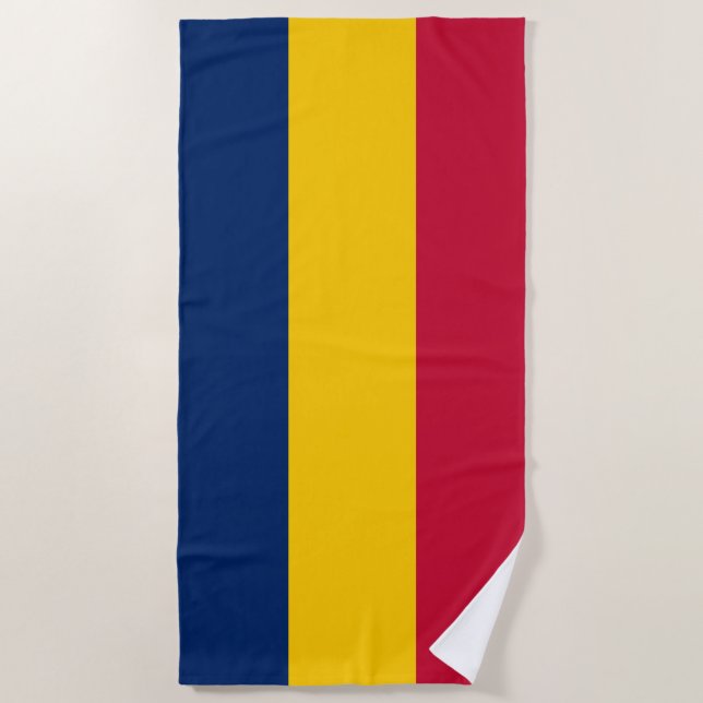 Serviette De Plage Drapeau du Tchad (pays africain) (Devant)
