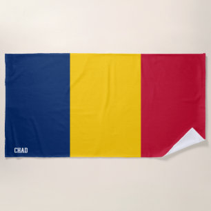 Serviette De Plage Drapeau du Tchad Splendide Patriotique