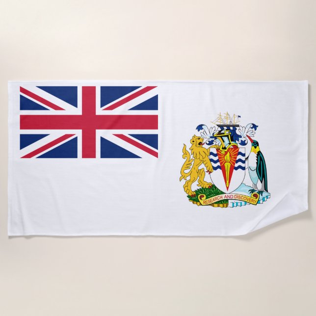 Serviette De Plage Drapeau du territoire antarctique britannique (Devant)