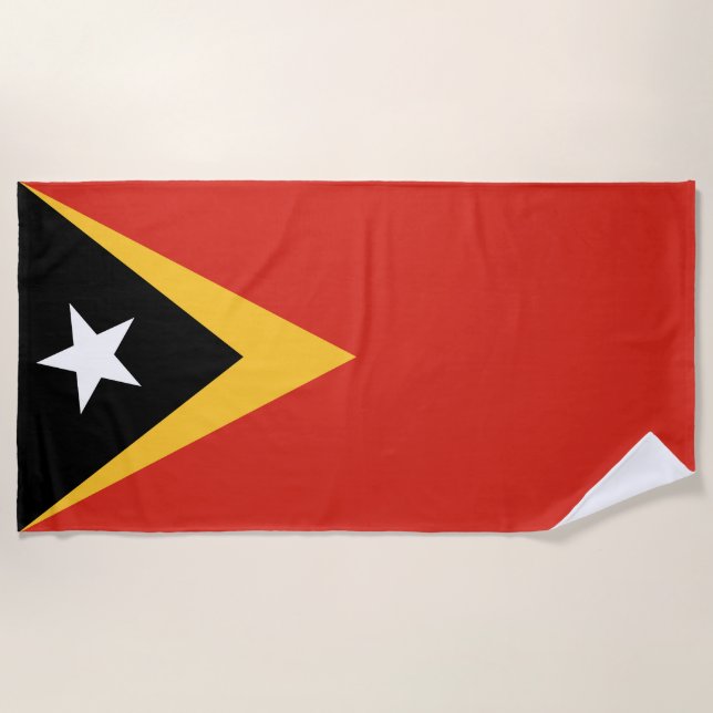 Serviette De Plage Drapeau du Timor oriental (Devant)