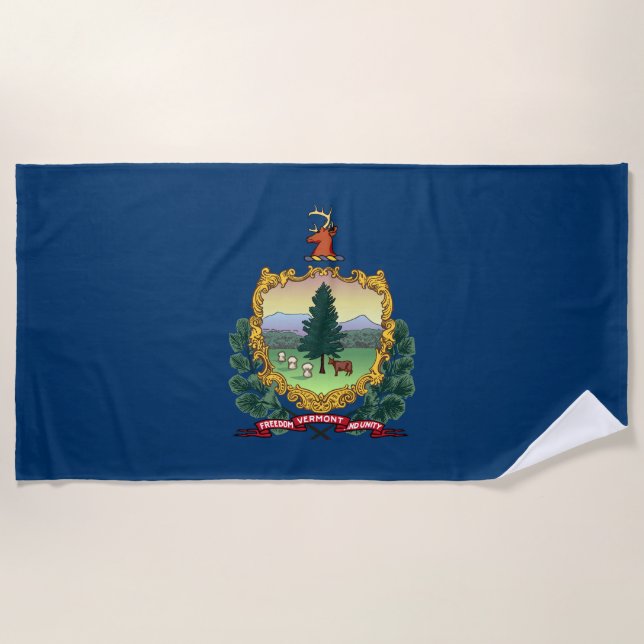Serviette De Plage Drapeau du Vermont (Devant)