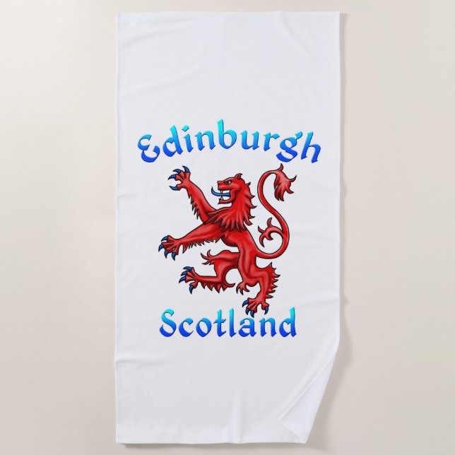Serviette De Plage Drapeau écossais Rampant Lion d'Edimbourg (Devant)