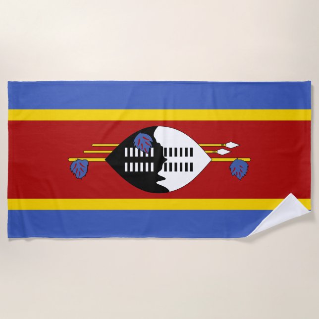 Serviette De Plage Drapeau Eswatini (Devant)