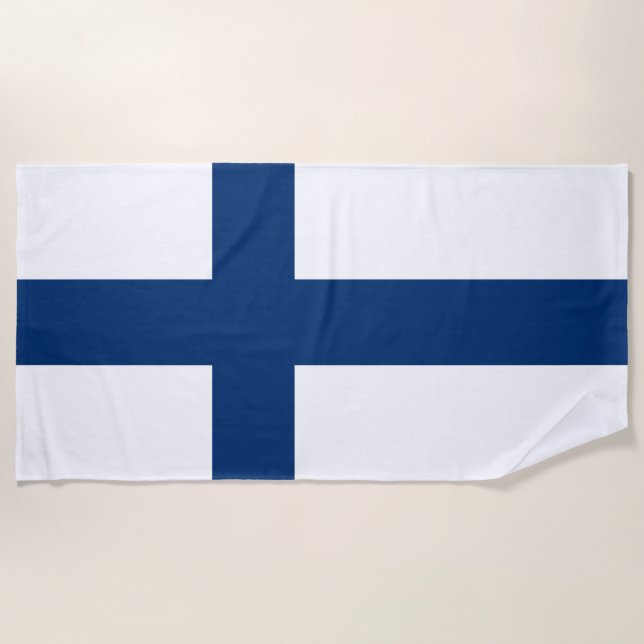 Serviette De Plage Drapeau Finlande (Devant)