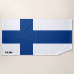 Serviette De Plage Drapeau Finlande Splendide Patriotique