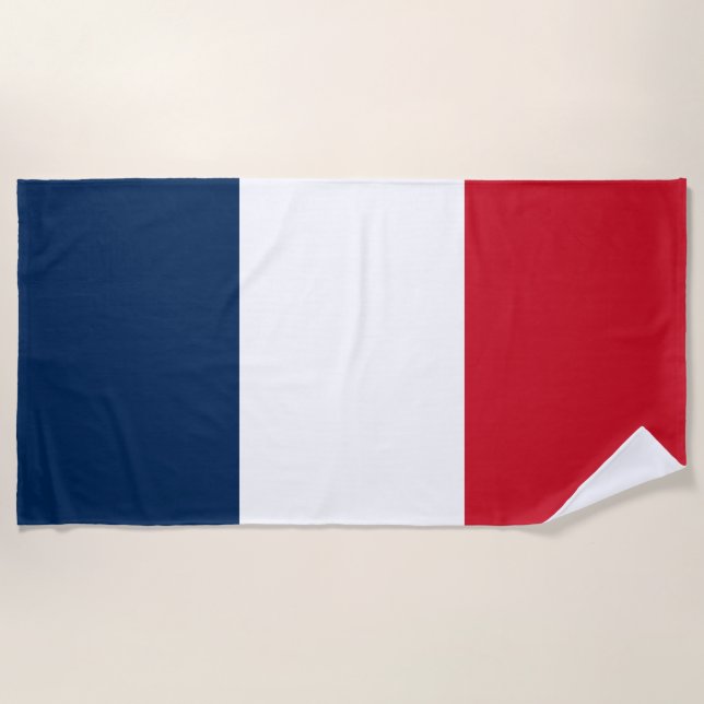 Serviette De Plage Drapeau Français (Devant)