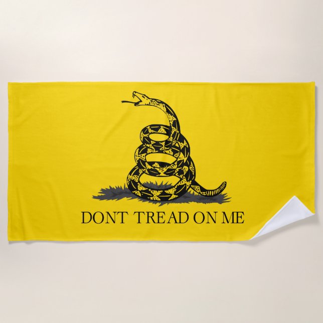 Serviette De Plage Drapeau Gadsden jaune classique Ne marchez pas sur (Devant)