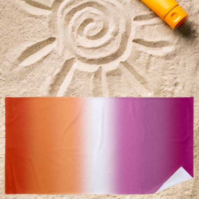 Serviette De Plage Drapeau Gradient Lesbian Pride - Drapeau Lesbian (Créateur téléchargé)