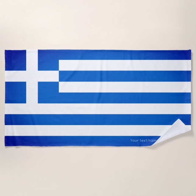 Serviette De Plage Drapeau grec (Devant)
