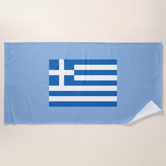 Serviette De Plage Drapeau grec (Devant)