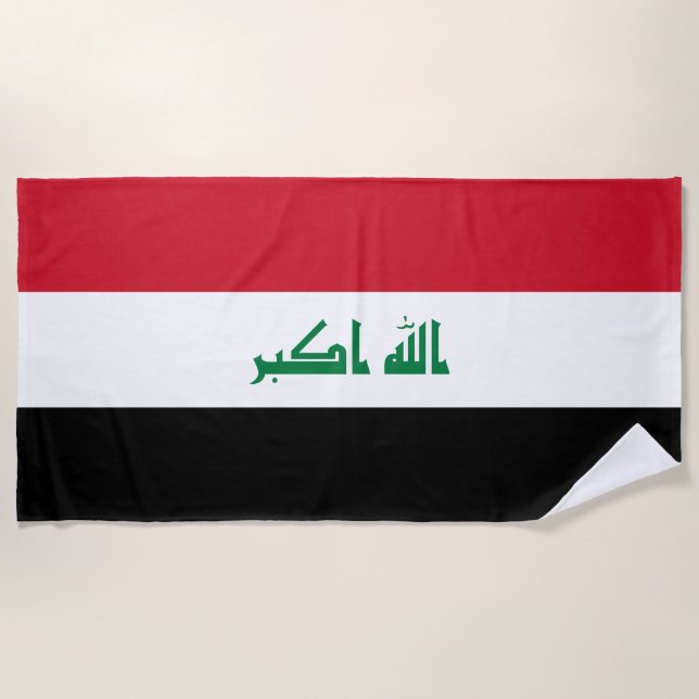 Serviette De Plage Drapeau Iraq (Devant)