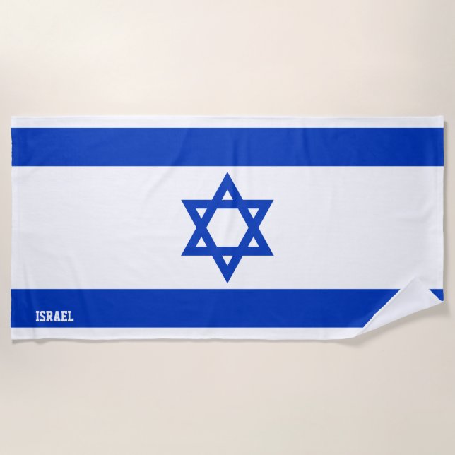 Serviette De Plage Drapeau Israël Splendide patriotique (Devant)