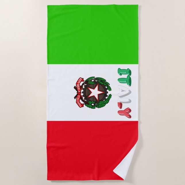 Serviette De Plage Drapeau italien (Devant)
