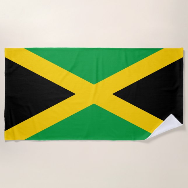 Serviette De Plage Drapeau jamaïcain (Devant)