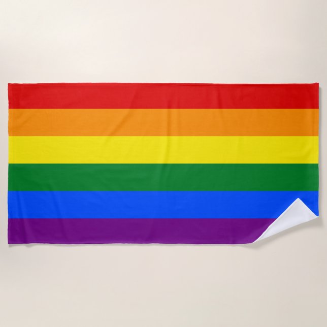 Serviette De Plage Drapeau LGBT Rainbow Pride (Devant)