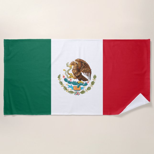 Serviette De Plage Drapeau mexicain (Mexique) (Devant)