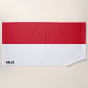 Serviette De Plage Drapeau Monaco Splendide patriotique