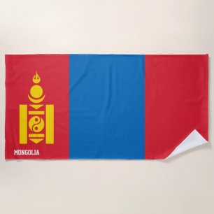 Serviette De Plage Drapeau Mongolie Splendide patriotique