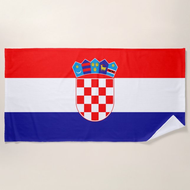Serviette De Plage Drapeau national de Croatie Zastava Hrvatske (Devant)