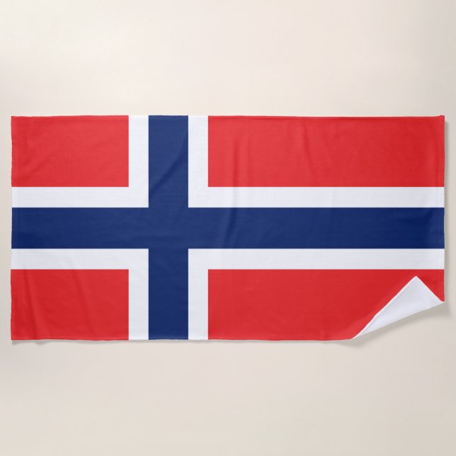 Serviette De Plage Drapeau Norvège (Devant)