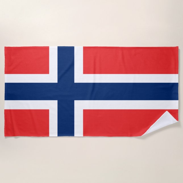 Serviette De Plage Drapeau norvégien (Devant)