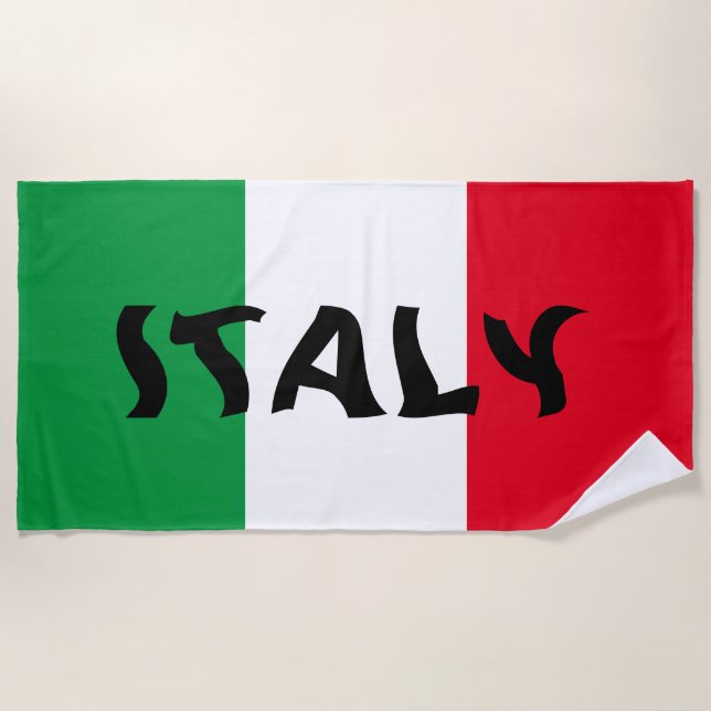 Serviette De Plage drapeau officiel de l'Italie (Devant)