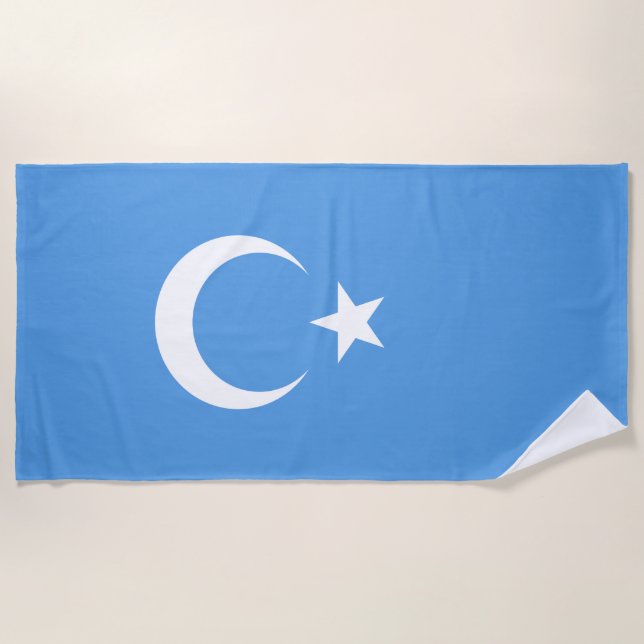 Serviette De Plage Drapeau ouïghour du Turkestan oriental (Uyghurista (Devant)