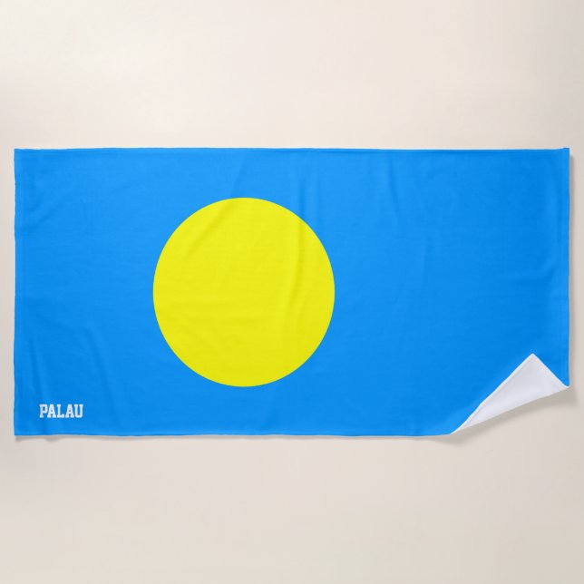 Serviette De Plage Drapeau Palaos Splendide patriotique (Devant)