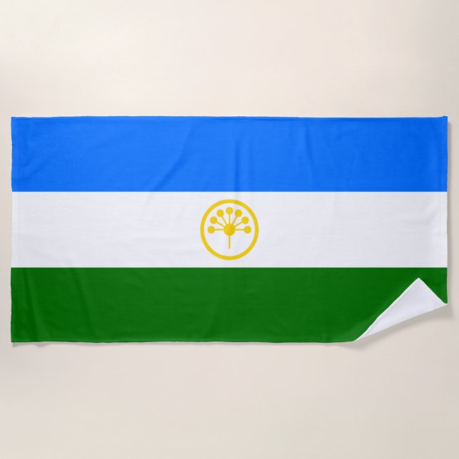Serviette De Plage Drapeau patriotique de Bachkortostan (Devant)
