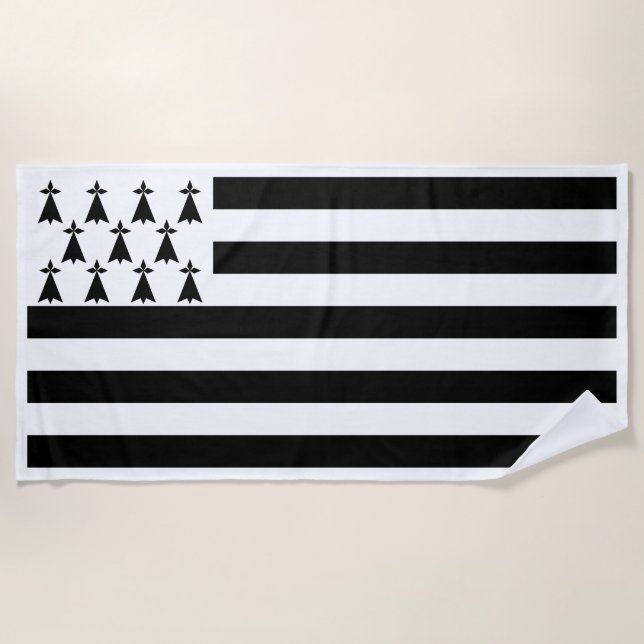 Serviette De Plage Drapeau patriotique de Bretagne (Devant)